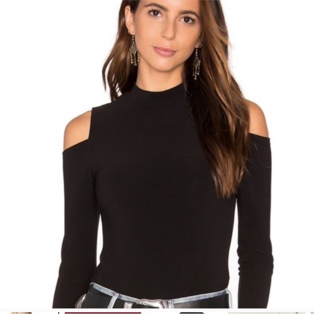 Alice + Olivia air black cold shoulder bodysuit size medium